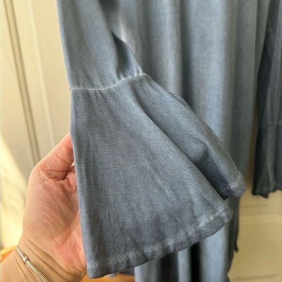 POL Dress Blue Long Sleeve Embroidered Boho Tunic Size Large - Picture 11 of 14